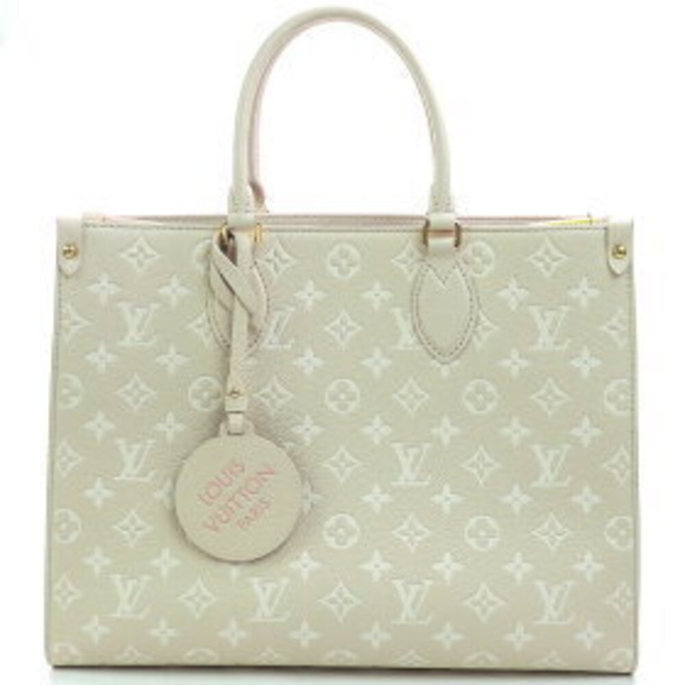 Louis Vuitton Shoulder Pink On Beige Rose Empreinte the LV Go Tan Tote